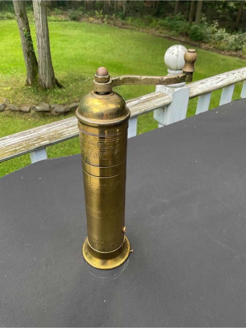 Vintage ATLAS Brass Pepper Mill Imports Greece 10” T